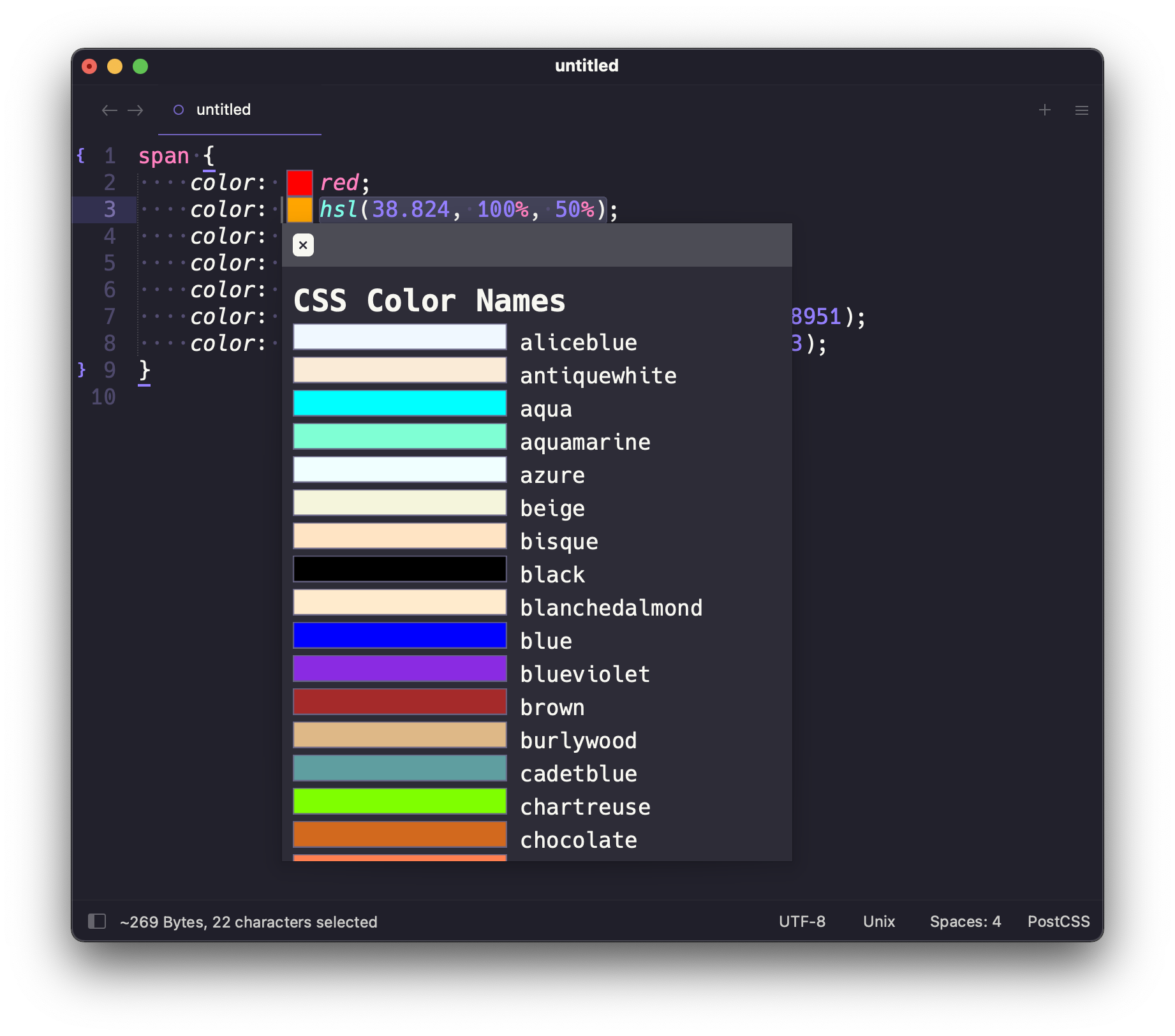 CSS color names