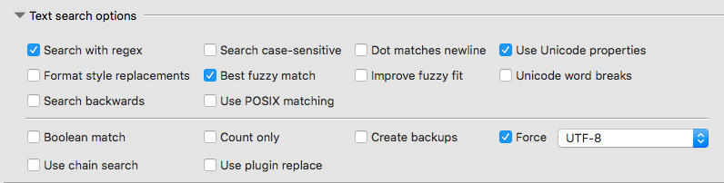 Search and Replace Checkboxes